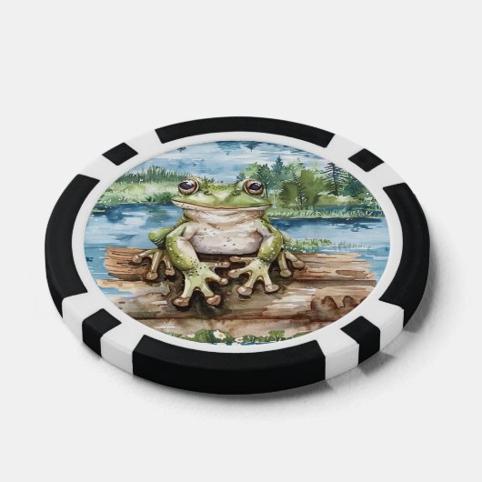 Frog On Logs Lake Poker Chips (Enkel)