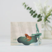 Frog on Lotus Leaf, 1900 by Ohara Koson Briefkaart (Staand voorkant)