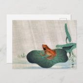 Frog on Lotus Leaf, 1900 by Ohara Koson Briefkaart (Voorkant / Achterkant)