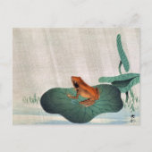 Frog on Lotus Leaf, 1900 by Ohara Koson Briefkaart (Voorkant)