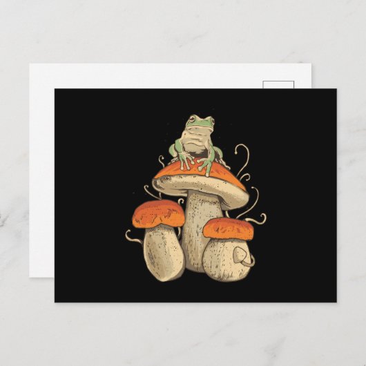 Frog On Mushroom Briefkaart (Voorkant / Achterkant)