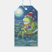 FROG OP LOG SANTA, CHRISTMAS HOLIDAY GIFT LABELS CADEAULABEL (Voorkant)
