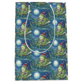 FROG OP LOG SANTA, CHRISTMAS MEDIUM GIFT BAG MEDIUM CADEAUZAKJE (Voorkant)