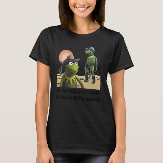Frog Outside I'm Hootin Inside I'm Hollerin Men Wo T-shirt (Voorkant)