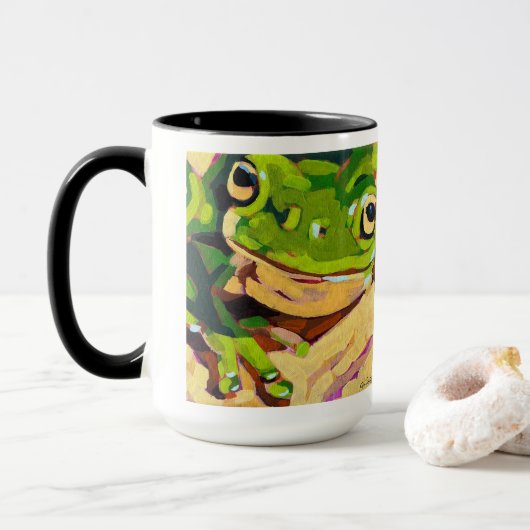 Frog Painting - Gift for Animal Lovers Mok (Met donut)
