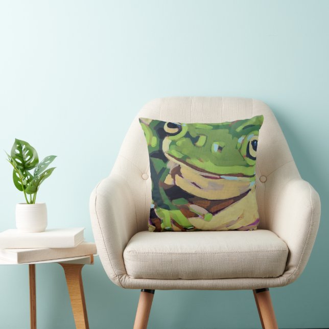 Frog Painting- Gift for Frog Lovers Kussen (Stoel)