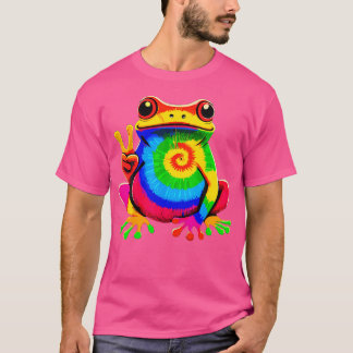 Frog Peace Hippie Stropdas-Dye Frog T-shirt