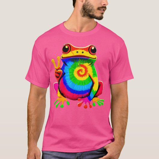 Frog Peace Hippie Stropdas-Dye Frog T-shirt (Voorkant)