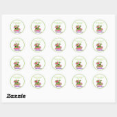 Frog Pink Bookplate Sticker (Vel)
