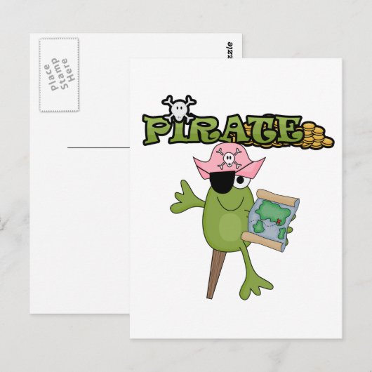 Frog Pirate Girl Tshirts en Gifts Briefkaart (Voorkant / Achterkant)