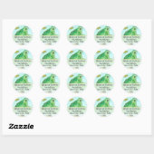 Frog Pond Goldfish Waterverf Retouradres Ronde Sticker (Vel)