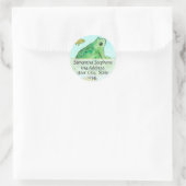 Frog Pond Goldfish Waterverf Retouradres Ronde Sticker (Tas)