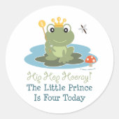 Frog Prince 4th Birthday Stickers (Voorkant)