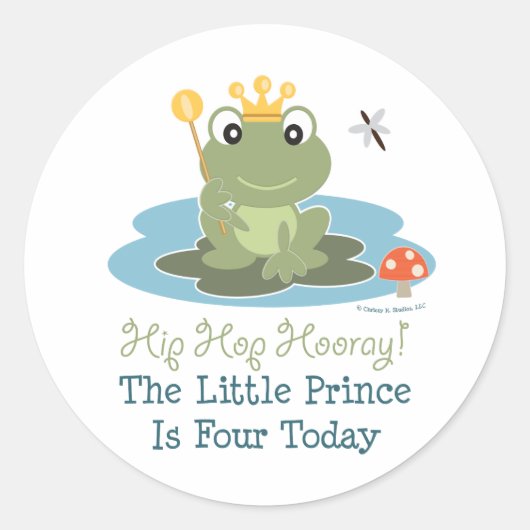 Frog Prince 4th Birthday Stickers (Voorkant)