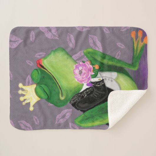 Frog Prince Baby Sherpa Blanket Funny Sherpa Deken (Voorkant (horizontaal))
