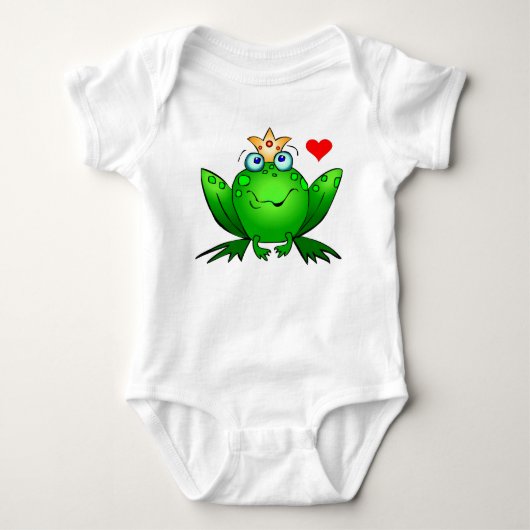 Frog Prince Crown Heart Schattigee Cartoon Romper (Voorkant)