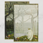 Frog Prince - Cute Ghost Lined Letter Writing Briefpapier (Voorkant / Achterkant)