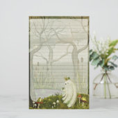 Frog Prince - Cute Ghost Lined Letter Writing Briefpapier (Staand voorkant)