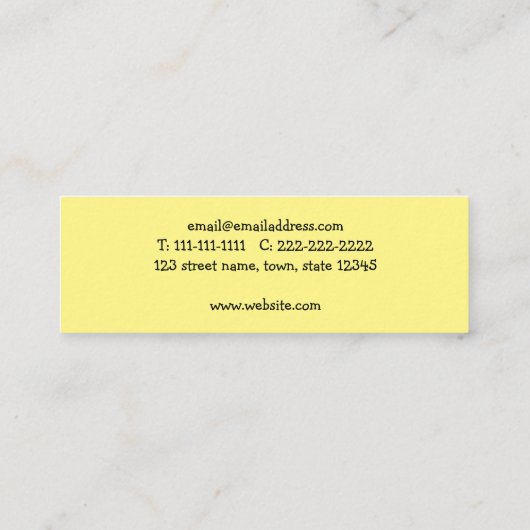 Frog Prince Funny Cartoon Green Mini Visitekaartje (Achterkant)