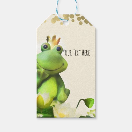 Frog Prince Groen & Goud Baby shower Custom Favor Cadeaulabel (Voorkant)