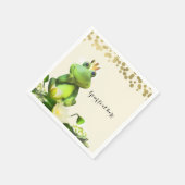 Frog Prince Groen & Goud Baby shower Custom Party Servetten (Hoek)