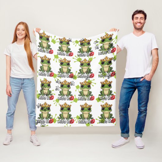 Frog Prince, kus me patroon Fleece Deken (In situ)