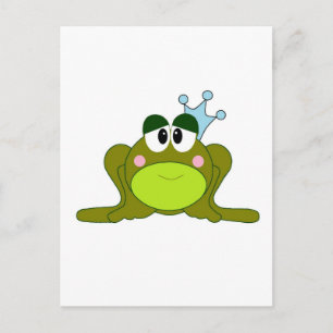 Frog Prince met Blue Crown Cartoon Briefkaart