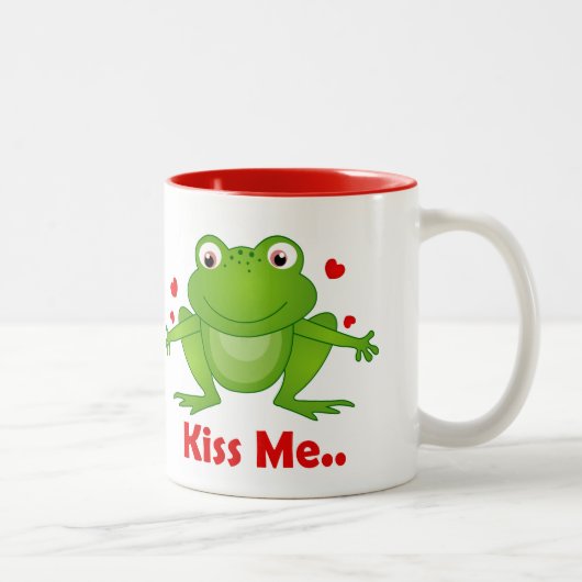 Frog Prince met Kiss Me Tekst mokken (Rechts)