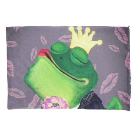Frog Prince Pillow Hoesje Kiss - Funny Kussensloop (Voorkant)