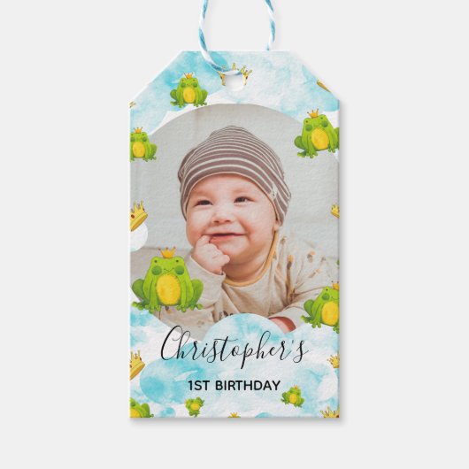 Frog Prince Waterverf Sky Cadeaulabel (Voorkant)