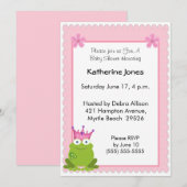 Frog Princess Baby shower Uitnodiging (Voorkant / Achterkant)