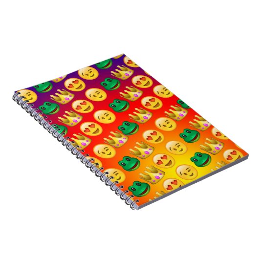 Frog & Princess Emojis Pattern Notitieboek (Rechterzijde)