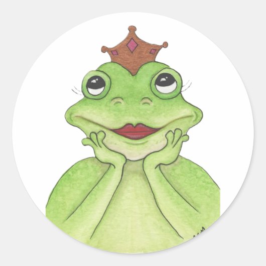 Frog Princess Ronde Sticker (Voorkant)