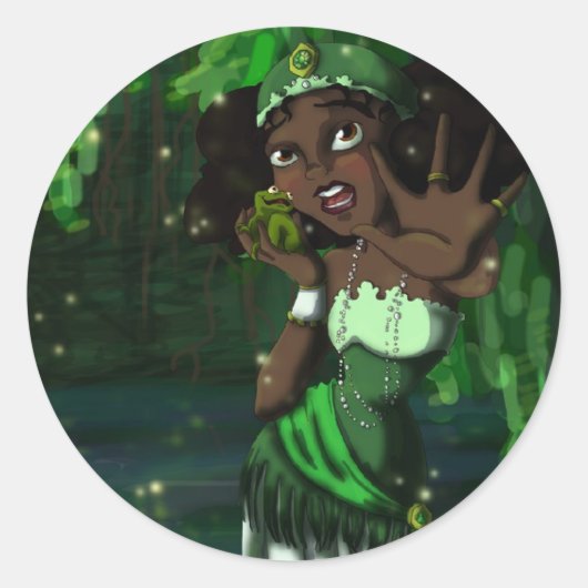 Frog Princess Ronde Sticker (Voorkant)