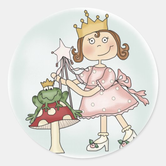 Frog Princess Ronde Sticker (Voorkant)