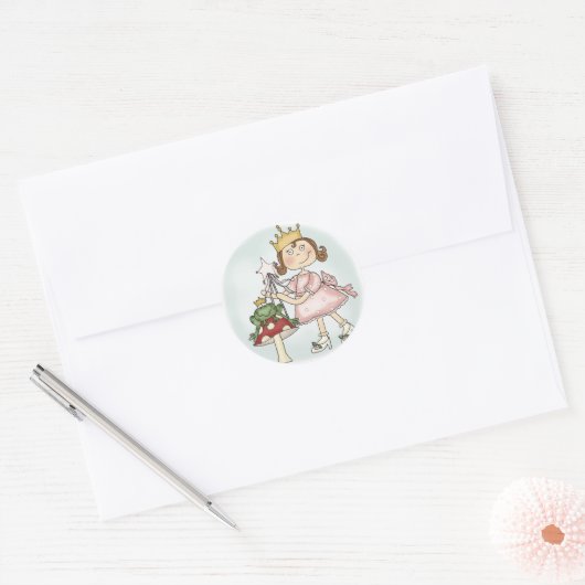 Frog Princess Ronde Sticker (Envelop)