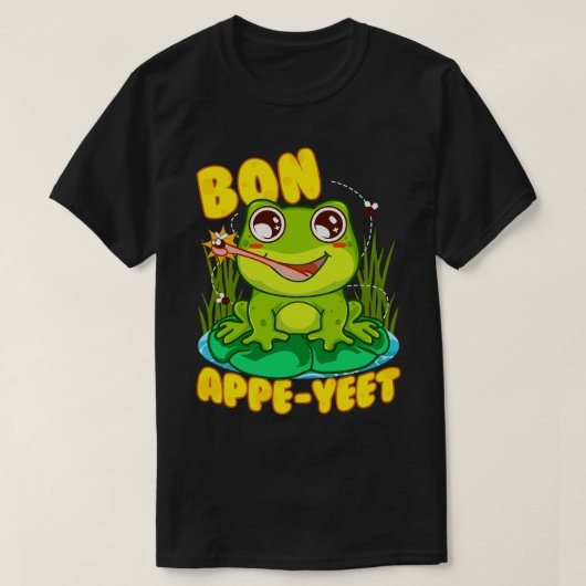 Frog Pun Funny Humor Bon Appe Yeet T-shirt (Design voorkant)