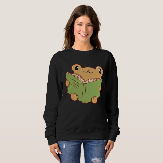 frog reading book trui (Voorkant volledig)