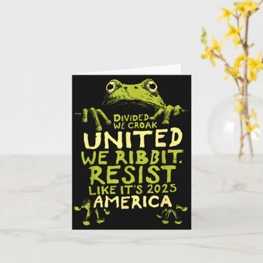 Frog Resist Cute Funny  Kaart (Gele Bloem)