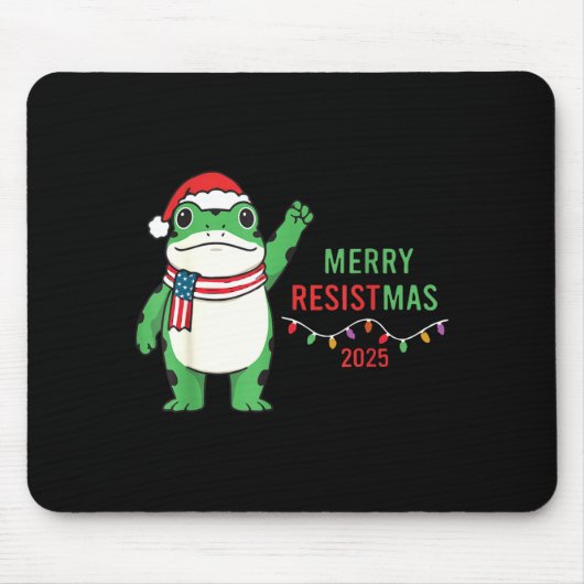 Frog Retro Merry Resistmas Funny Litical Christmas Muismat (Voorkant)