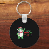 Frog Retro Merry Resistmas Funny Litical Christmas Sleutelhanger (Voorkant)