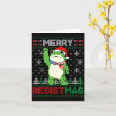 Frog Retro Merry Resistmas Funny Litical Ugly Chri Kaart (Gele Bloem)