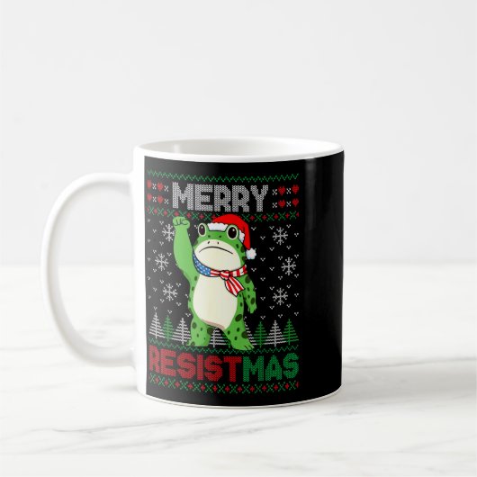 Frog Retro Merry Resistmas Funny Litical Ugly Chri Koffiemok (Links)