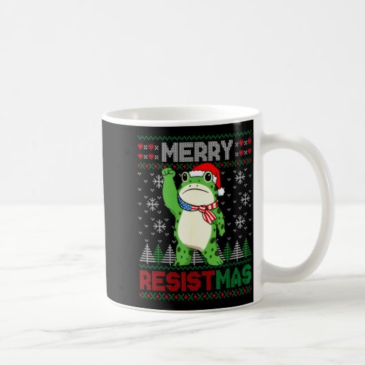 Frog Retro Merry Resistmas Funny Litical Ugly Chri Koffiemok (Rechts)