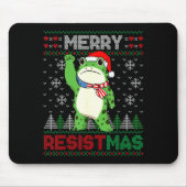 Frog Retro Merry Resistmas Funny Litical Ugly Chri Muismat (Voorkant)