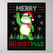Frog Retro Merry Resistmas Funny Litical Ugly Chri Poster (Voorkant)