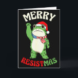 Frog Retro Merry Resistmas Funny Political Christm Kaart<br><div class="desc">Frog Retro Merry Resistmas Funny Political Christmas _2</div>