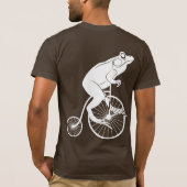 Frog Riding a Penny Farthing T-shirt (Achterkant)