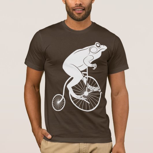 Frog Riding a Penny Farthing T-shirt (Voorkant)