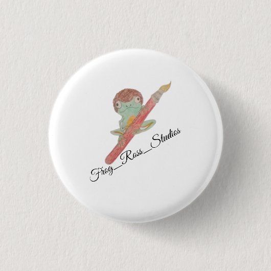 Frog_Ross_Studios logo-toets Ronde Button 3,2 Cm (Voorkant)